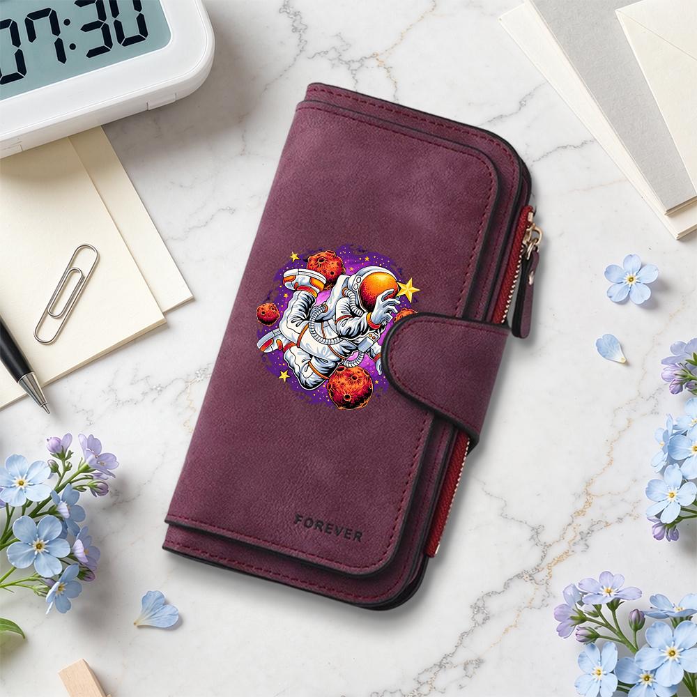 Astronaut Pattern Wallet Forever Printed Fashion Multi Card Holder Purse