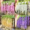 96cm Long Branches Artificial Wisteria Flowers Hanging Trailing Realistic Decorative Artificial Fake Flower