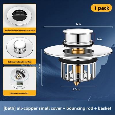 Universal Pop-up Bathtub Stopper Drain Protector Anti-clogging Bathtub Drain Stopper Sturdy Rustproof Drain Hair Catcher