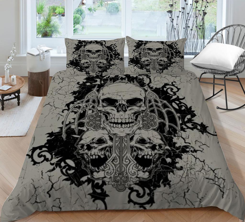 Dziecięca czaszka poszewka na kołdrę domowa z poszewką na poduszkę poszewka na pościel z nadrukiem skrzydła komplet z poszewką na poduszkę klasyczna poszewka na kołdrę