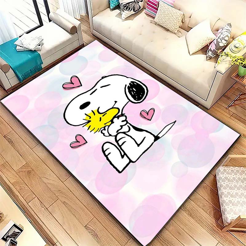 Snoopy Cartoon Print Rug Mat, Decorative Rug for Home, Bedroom, Bedside, Doormat, Bathroom Mat, Gift for Friends and Family.