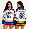 Unisex Langarm Eishockey Trikot Nummer 44 Briar Graham Design Klassische Sportbekleidung für Damen und Herren Bequeme Passform