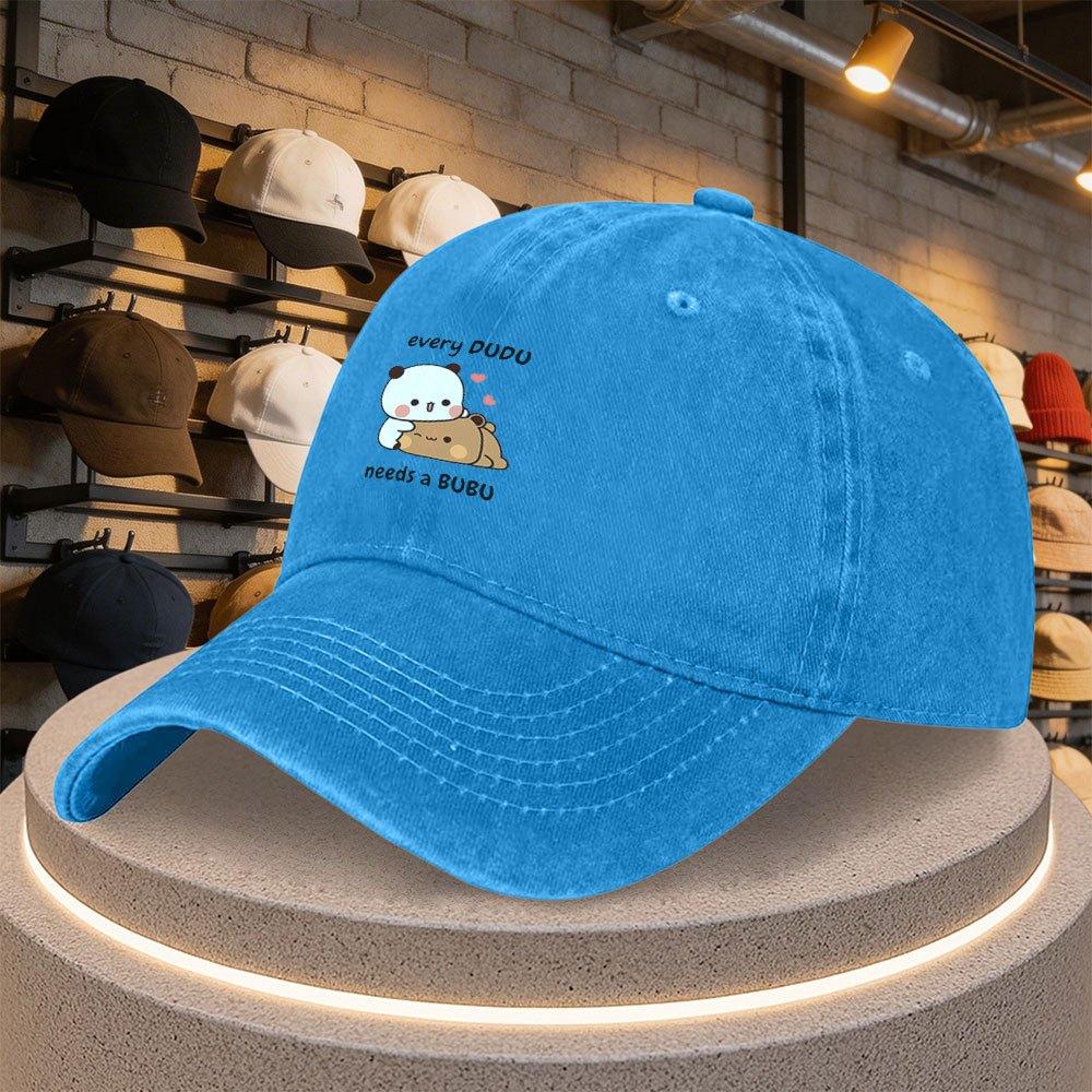 Unisex BUBU Bear Print Adjustable Baseball Cap  Duckbill Hat for Outdoor Parties Daily Wear Mardi Gras Graduation