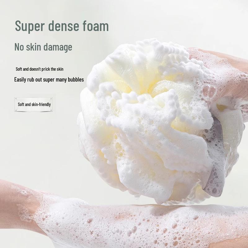 Free Shipping: Large Non-Dispersing Exfoliating Flower Bath Ball - High-End Foaming Shower Sponge for Women
