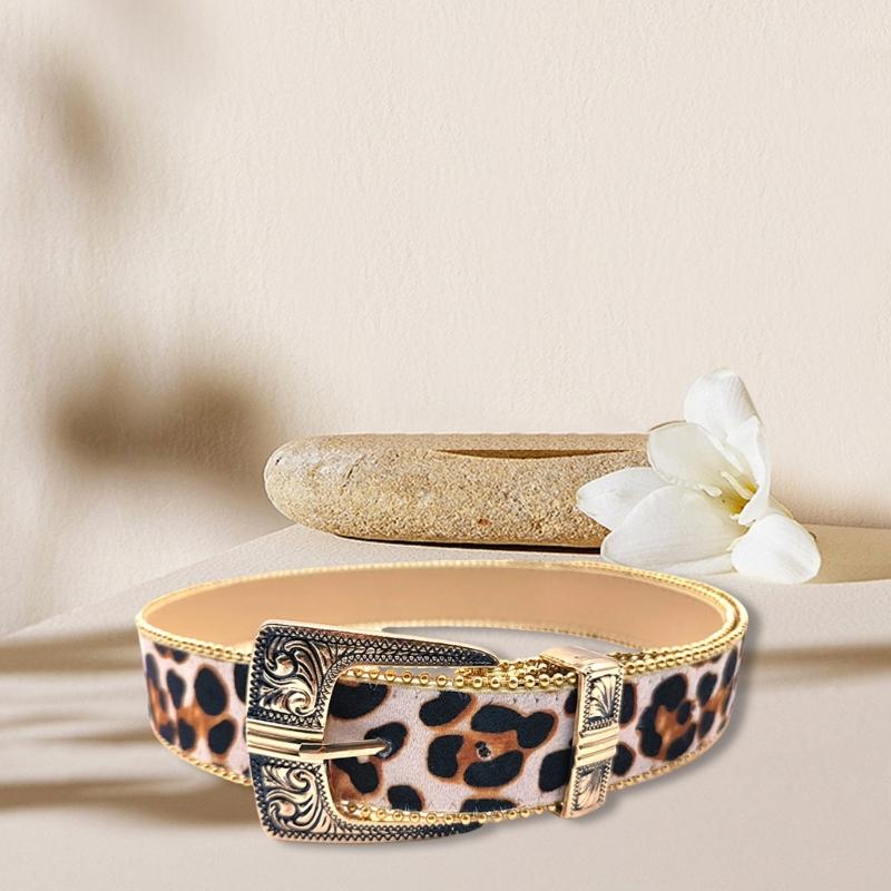 Unisex Belt for Women Men 2000s Leopard Belt for Jeans Shorts Eye Catching Waist Decors Pants Belt Fashion Waist Ornaments