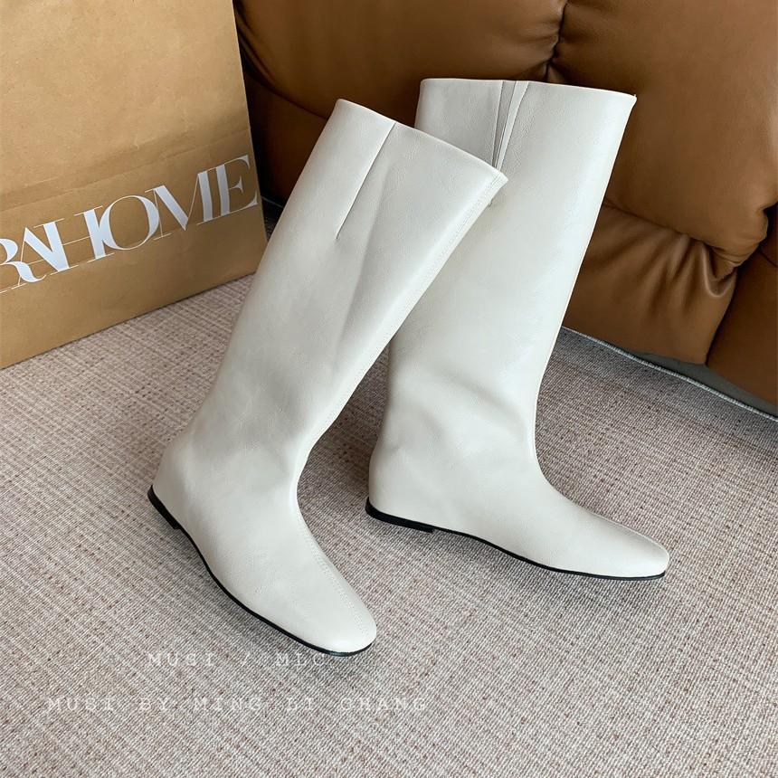 2025 autumn and winter new tall thin boots western cowboy boots thick heel square head boots fashion boots