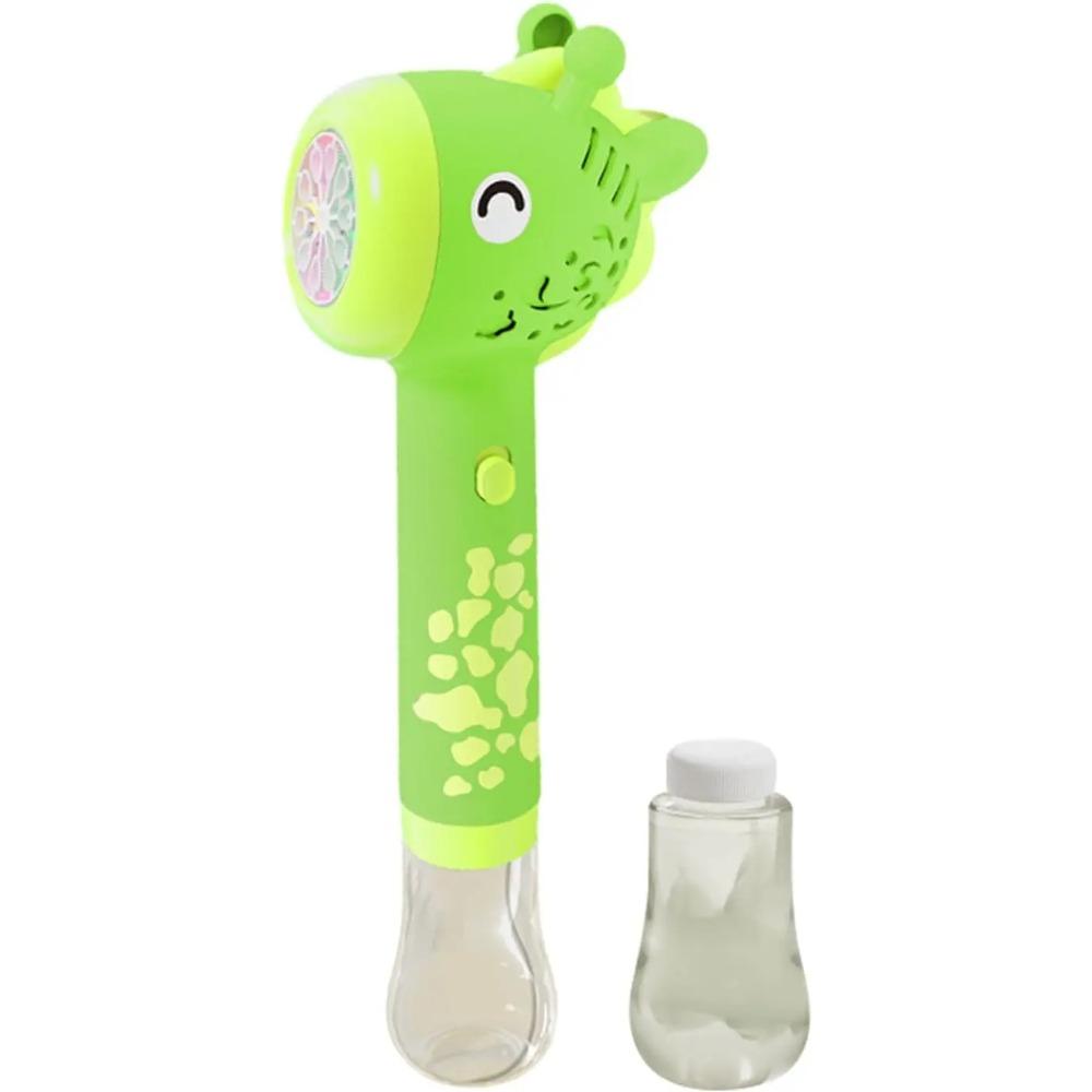 Animal Bubble Blower Wand with Solution Giraffe Bubble Machine Maker with Light 10 Hole Light Up Automatic Bubble Machine