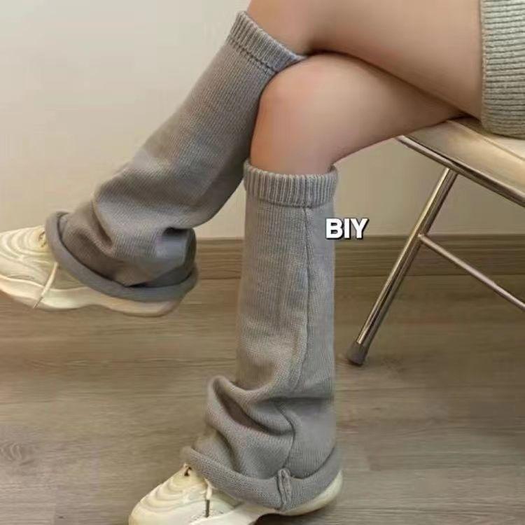 Y2K Harajuku Knit Leg Warmers: Japanese JK Student Bell Bottom Socks
