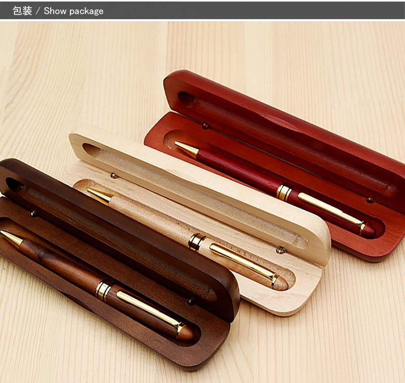 Ducale Wooden Ballpoint Pen with Copper Rose GT Barrel, Oil-Based