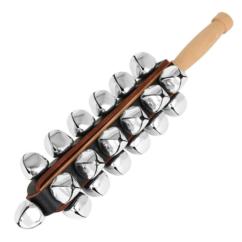 Practical 25 Tuned Handbells Sleigh Bells Wood Texture Suitable for Childrens Musical Development and Joyful Play