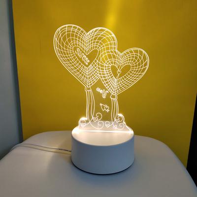 LED 3D Creative Love Bear Lamp Acrylic USB Night Lights Lamp Christmas Decor for Home Bedroom Birthday Gift Xmas Holiday Decor