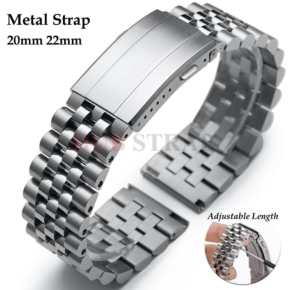 Five Beads Straight End Stainless Steel Bracelet Belt for Jubilee for Rolex Metal Watch Band 20mm 22mm Strap for Men Women Belt