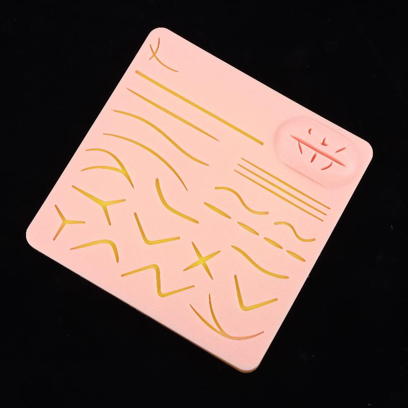 Reusable Surgical Suture Kit Pad Silicone Skin Wounds Suture Practice Traumatic Simulation Wounds Training Teaching Model