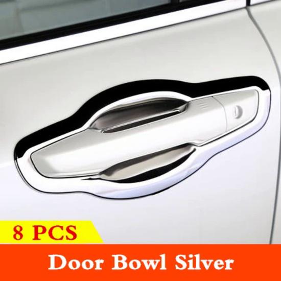 

Для Honda CRV CR-V 2017 2018 крышка автомобильной двери, ручка, наклейка, чехол из нержавеющей стали, внешняя модификация door bowl silver