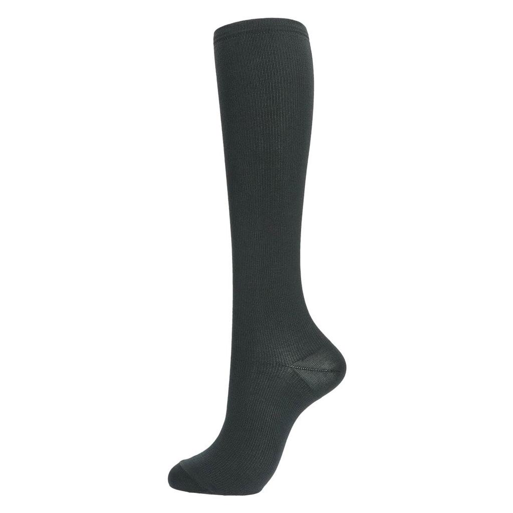 Naigai Comfort Cotton Blend Compression Socks Support High Socks with Deodorizing Yarn in the Toe and and a Smoothing Size 03022390 Gray Women's