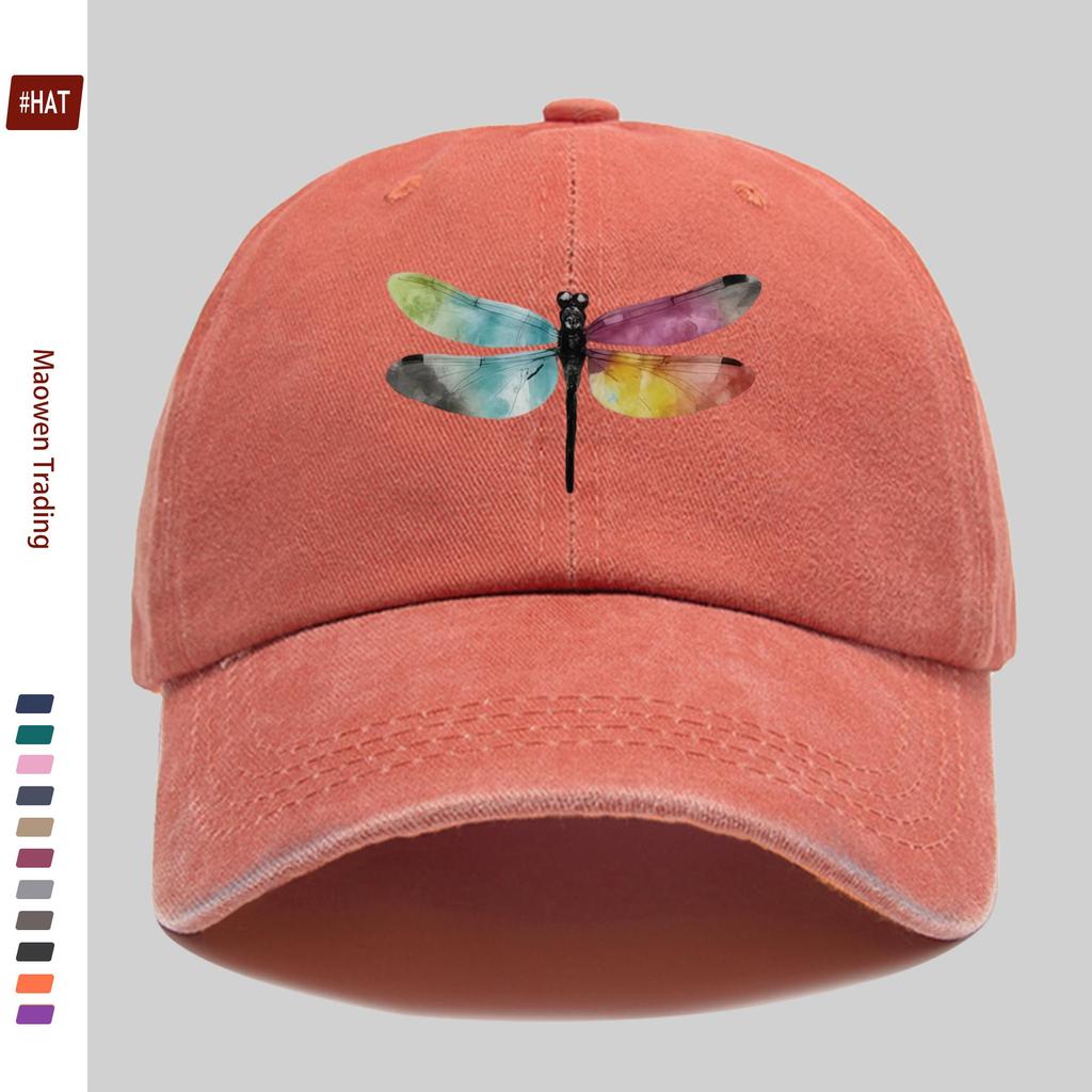 PC Niedliche Libellen-Print Baseballkappe Sexy Design Sonnenhut Bequem und Leicht Trucker Dekorativer Hut mit Verstellbarem S