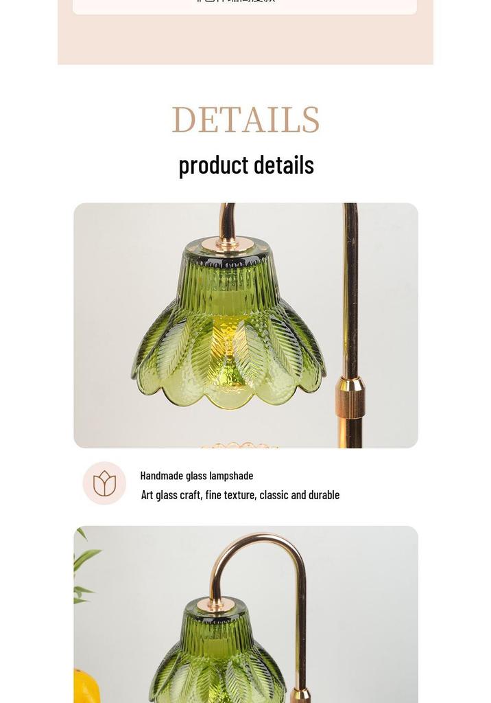 Retro Glas Aromatherapie Wachsschmelzlampe - Flammlose Duftende Schlafzimmer Nachtlicht Schreibtisch Dekoration