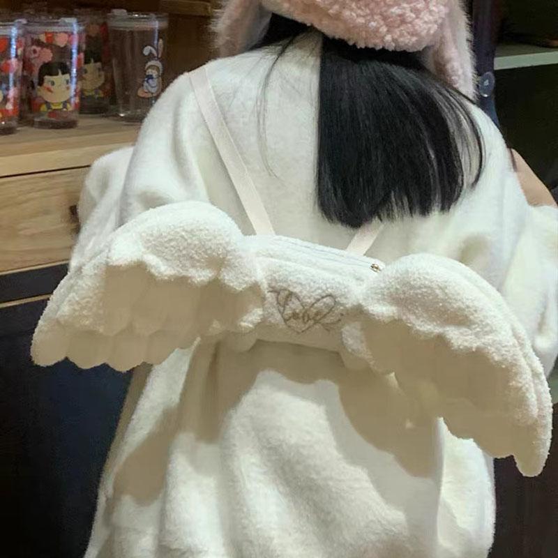 

Japan Anime Angel Wings Plush Backpack Lolita Girl Gift Cosplay Bag Kawaii Small Backpack Cute Kids Children School Bag