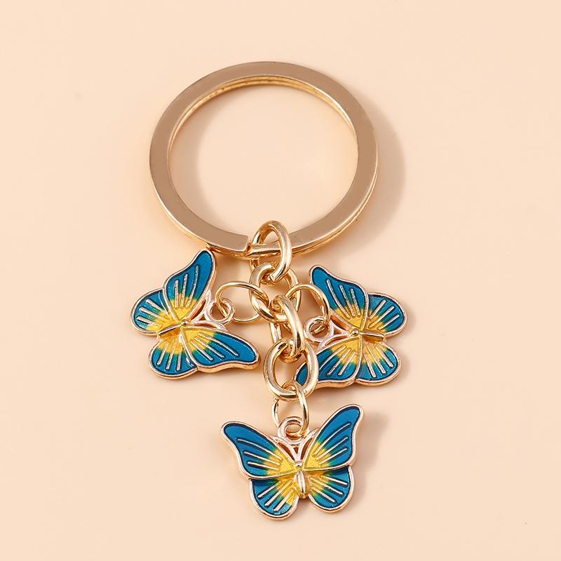 Pretty Enamel Flower Keychain Charms Sakura Key Ring Pendant for Car Key Holder Women Girls Handbag Decor DIY Jewelry Gifts