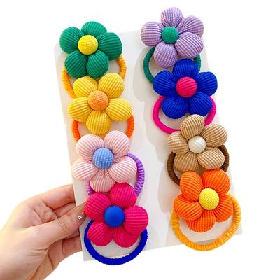 1PC New Sweet Fill Cotton Flowers Girls Kids Elastic Hair Bands Children Cute Hair Ties Princess Hair Accessories Baby Headwear
