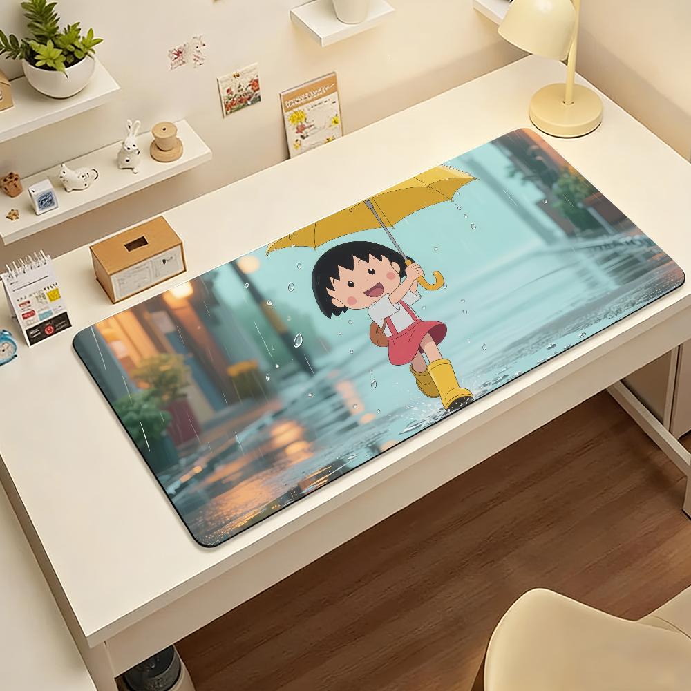 Cartoon Chibi M-Maruko Mouse Pad Computer Laptop Rubber Non-slip Mouse Mat Mousepad Gamers Decoracion Desk Mat