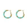 Dopamine Simple Geometric Round Color Drip Earrings Women Do Not Fade Personality High Sense Versatile Earrings