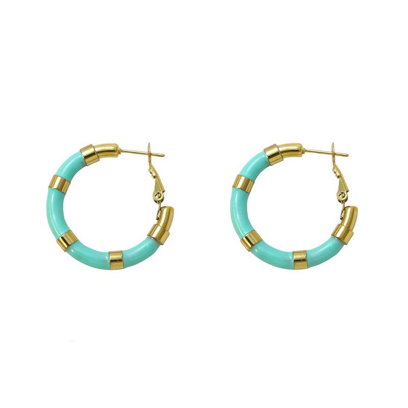 Dopamine Simple Geometric Round Color Drip Earrings Women Do Not Fade Personality High Sense Versatile Earrings