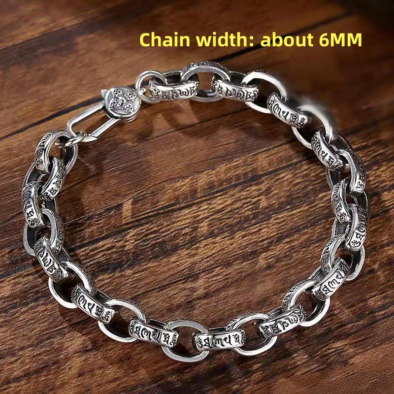 Stříbrný náramek Horusovo oko boha Kubánský S925 Pánská móda Hip Hop Jednoduchý dárek Módní šperky Doplňky