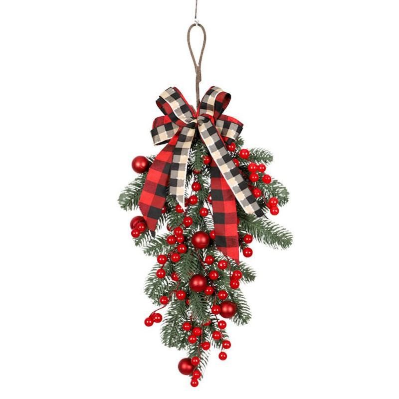 Christmas Red Fruit Lattice Knot Decoration Fascia Santa Claus Bedroom Hangings Lintel Christmas Party Home Decoration