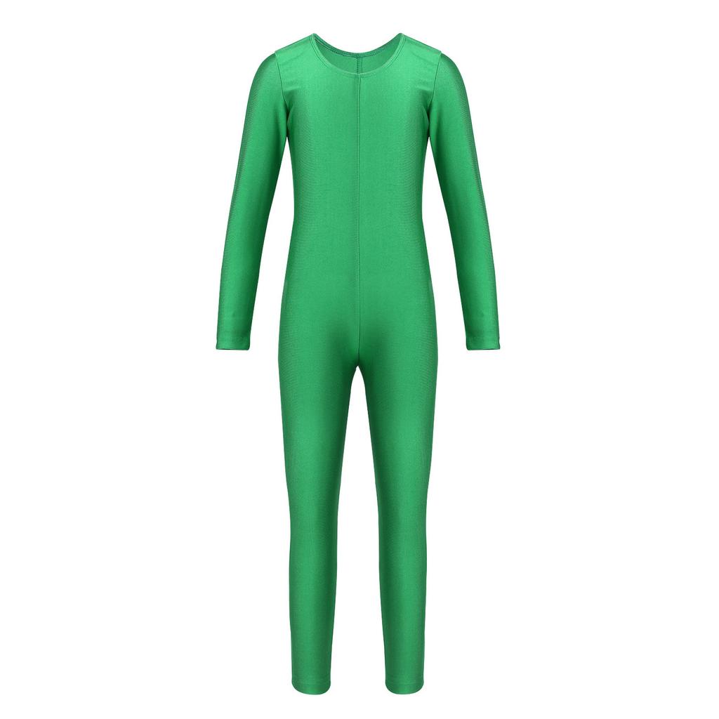 Girls Long Sleeve Zippered Ballet Dance Gymnastics Jumpsuit Unitard Dancewear Practice Outfit