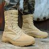 Combat Lace Up Ultra Light Boots Summer Leather Breathable Mens Hiking Boots Walking Shoes Tactical Military Boots