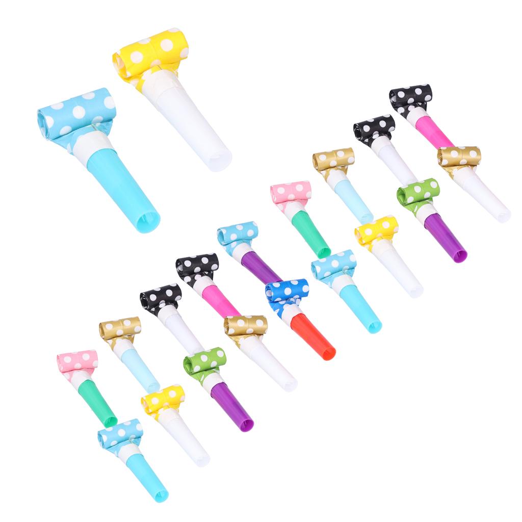 20 Set Party Blowers Cartoon Colorful Birthday Noise Makers Blow Horns Whistles Blowouts