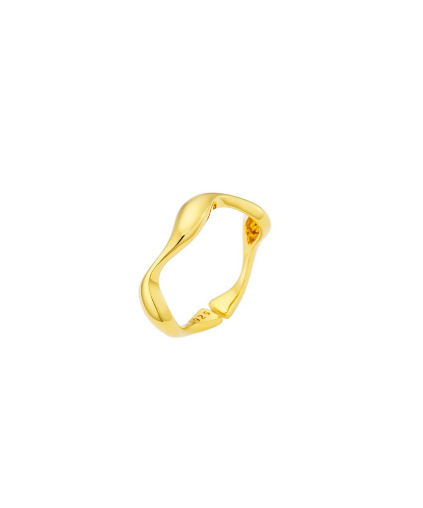 Lilykori 925 Silver Bold Wave Ring