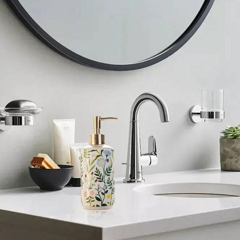 1 st Återfyllningsbar flytande behållare Hem Fukt- & fläckbeständig Badrumsinredning Keramik Elegant Kapacitet 430ml