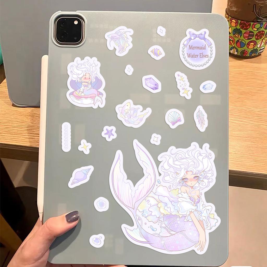 8 Cartoon Mermaid Princess Collage Set Stickers Handicraft Waterproof Set Decorative Stickers DIY