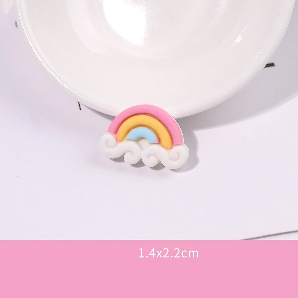 10Pcs Frosted Resin Accessories Simulate Cartoon Cream Glue Rainbow Cloud Phone Case Accessories Popular Diy Trinkets Luck Bag