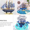Graduation Sailing Boat Cake Topper - Decorative Boat Shape Cake Ornament for Party Celebrations, 5.51 X 5.11 X 1.57 Inches, Reusable Synthetic