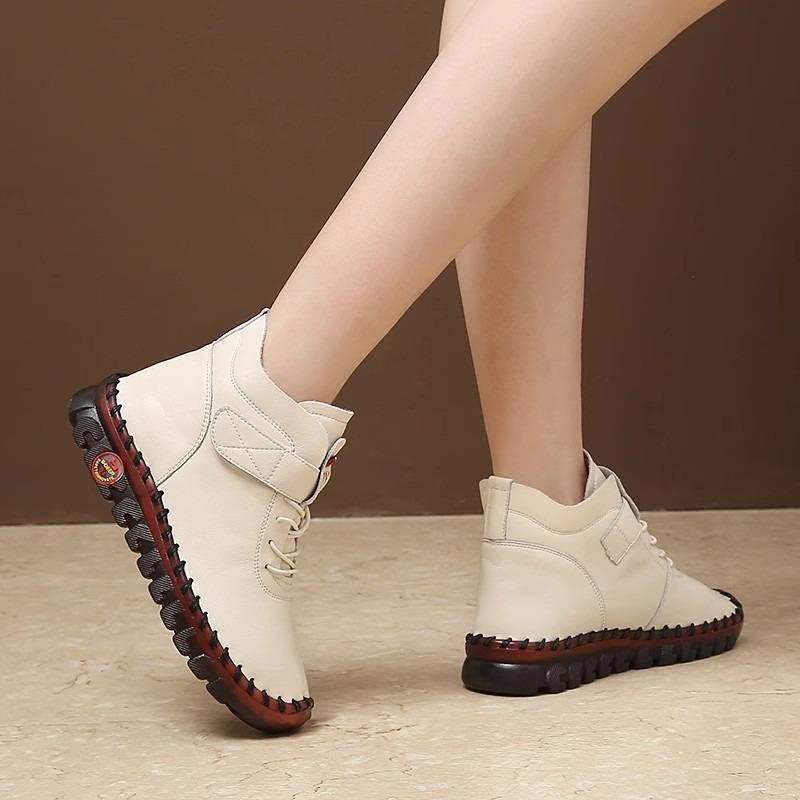Cotton shoes women's flat bottom autumn winter short boots comfortable non slip  plush versatile casual wear-resistant boots