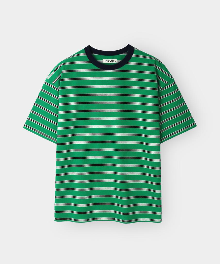 INDUST Striped Half T-Shirt_8 Colors (B Type)