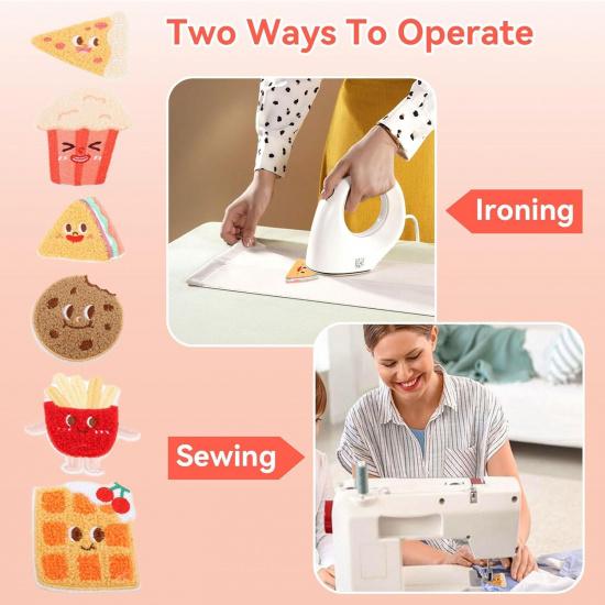 Cute Food Embroidered Patches, 12PCS Cartoon Embroidered Patches Assorted Styles Cute Theme Iron On Sew On Patches for Kid Adults Cute Embroidery
