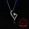 925 Sterling Silver Jewelry Simple Love Heart Pendant Necklace for Women Wedding Party Jewelry for Girls Friend Gift