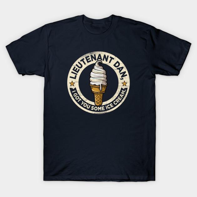 

Men Black Print T-shirt Lieutenant Dan Ice Cream No-Cut Transfer Paper Print Cotton Tshirt 4XL Темно-синій