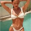 New black premium bikini swimsuit sexy backless metal connection ring swimsuit women