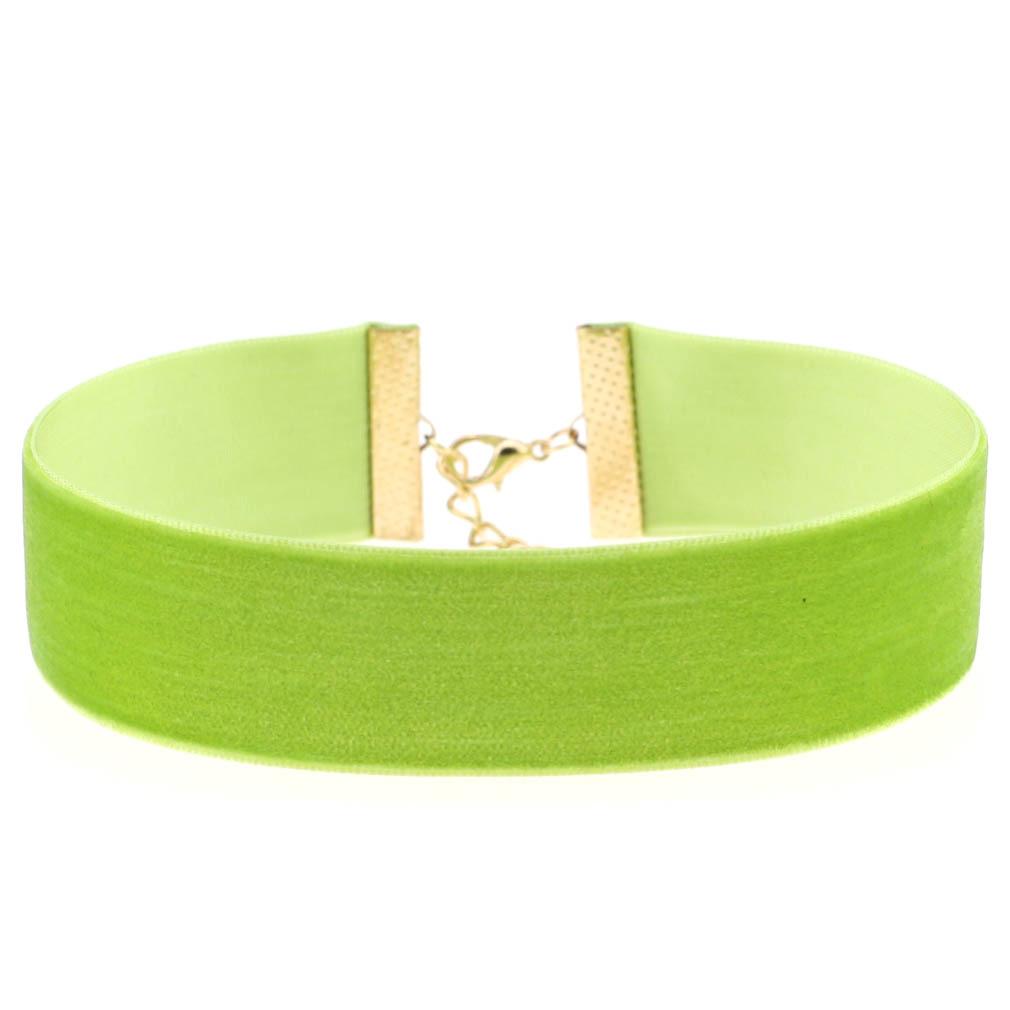 Европейский минималистский ретро-панк-готический бархатный чокер-колье зелёный