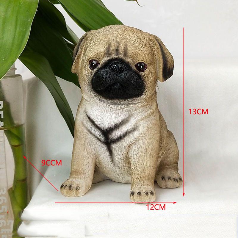 Simulated Dog Model Ornament Resin Dog Sculpture Decoration Bedroom Desktop Decor Home Decoration Accessories Kids Birthday Gift