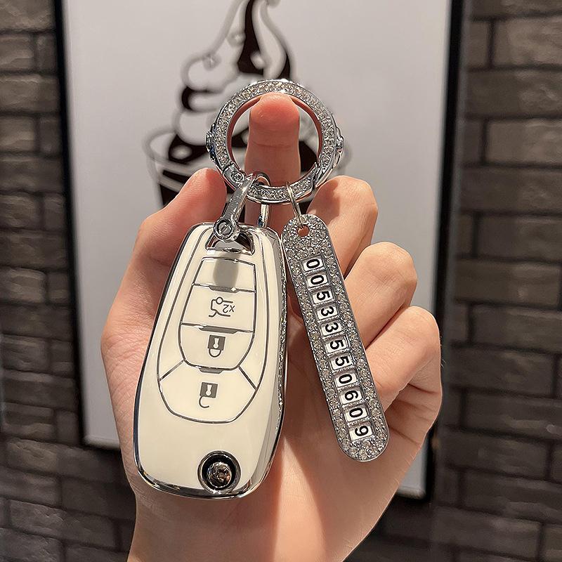 TPU Car Key Cover Case Flip Remote Car Key Shell For Chevrolet Chevy Cruze Blazer Monza Malibu Aveo Captiva Spark Keychain