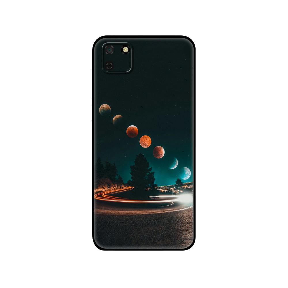 Black Tpu Case For Huawei Y9S Y6S Y8S Y5P Y7P Y8P Case For Huawei Y5 Lite Y6 Cover Sky Space Planet Moon Stars Unique Design