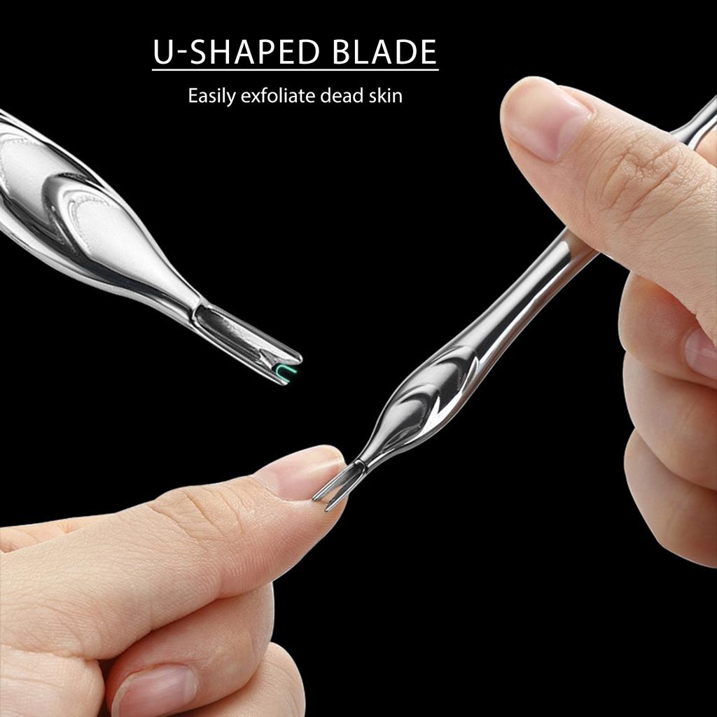 Cuticle Pusher with Fork Stainless Steel Cuticle Cutter Cuticle Remover Tool Easy To Use Nails Care Tool for Salons