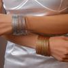 20-Piece set of exaggerated multi-layer circle bracelets, simple geometric bracelets