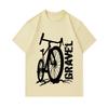 Men's 100% Cotton Crew Neck Short Sleeve T-Shirt, Vintage Gravel Bike Printed Casual Tee, Comfortable Breathable Daily Wear Top For Bicycle Cycling En
